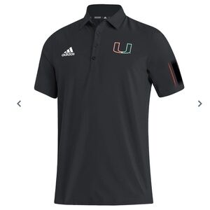 Miami Hurricanes Adidas Stadium Ready Miami Nights Polo - Black $75 NWT